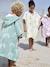 Poncho de bain / plage enfant personnalisable, avec coton recyclé carreaux bleu+lilas+menthe - vertbaudet enfant 
