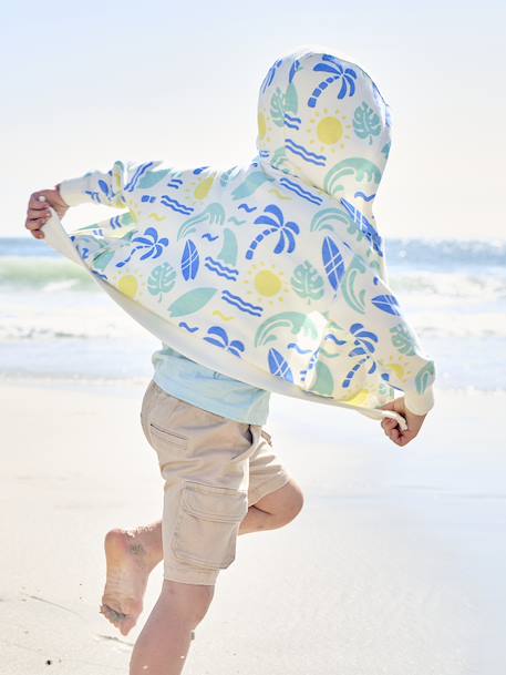 Surf Print Zip-Up Hoodie for Boys printed white - vertbaudet enfant 