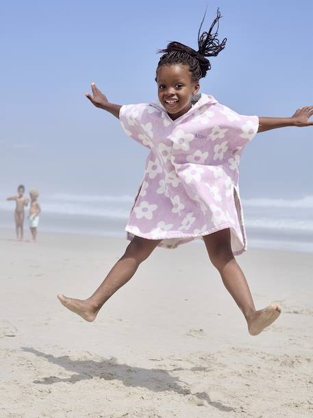 Poncho de bain / plage enfant personnalisable, avec coton recyclé carreaux bleu+lilas+menthe - vertbaudet enfant 