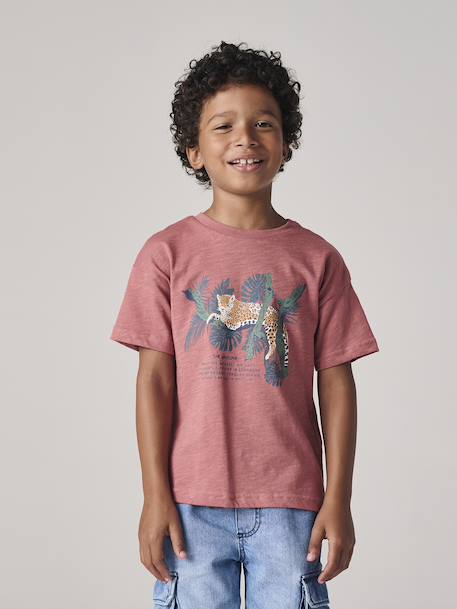 Nature print T-shirt for boys lichen+terracotta - vertbaudet enfant 