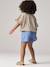 T-shirt fille cropped manches courtes beige+écru+rose poudré - vertbaudet enfant 