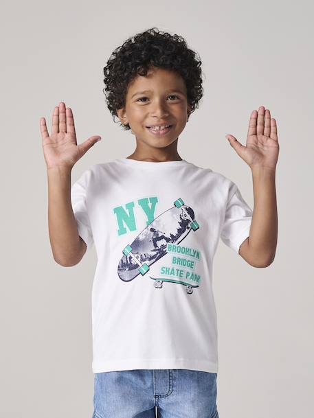 Photo print T-shirt for boys white - vertbaudet enfant 