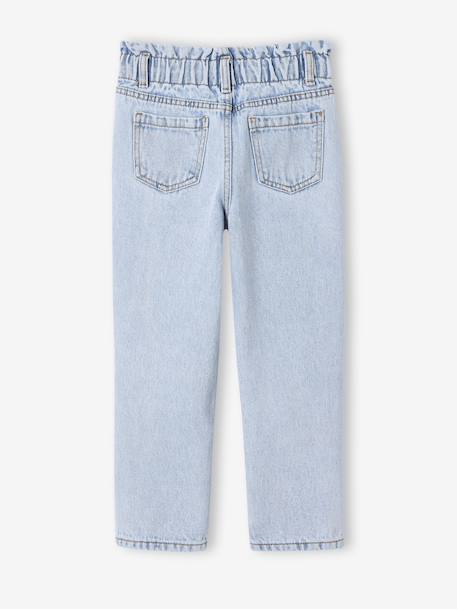 Jean fille paperbag poches coeur bleu clair+bleu moyen+denim brut+denim gris - vertbaudet enfant 