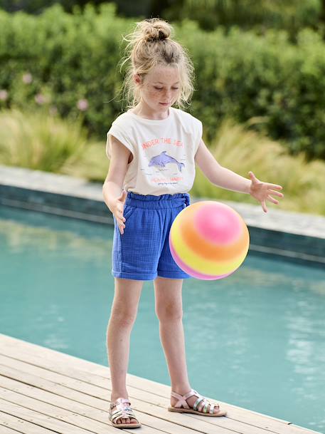 Multi-Strap Leather Sandals for Children, Designed for Autonomy lilac - vertbaudet enfant 
