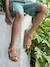 Leather Hook-&-Loop Sandals for Children, Designed for Autonomy camel - vertbaudet enfant 