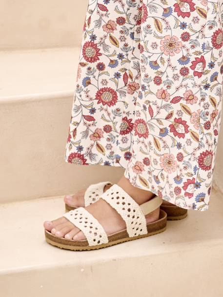 Sandals with Crochet-Effect Straps, Designed for Autonomy beige - vertbaudet enfant 