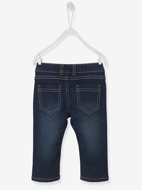 Baby Boys' Straight-Cut Jeans Dark Blue - vertbaudet enfant 