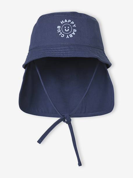 Bucket Hat with Detachable Neck Warmer, for Babies indigo - vertbaudet enfant 