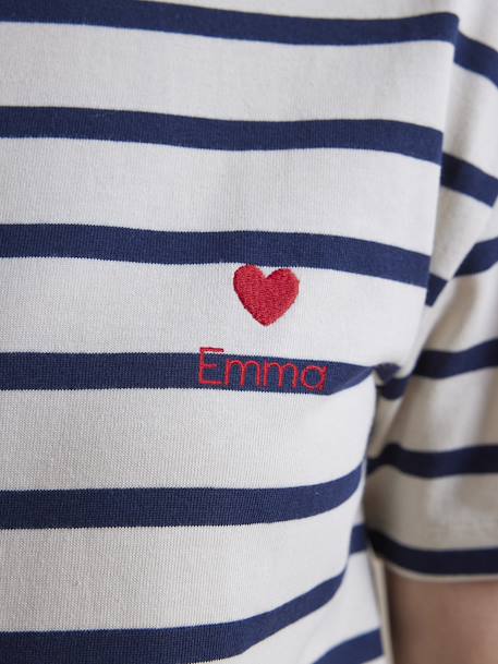 Striped Organic Cotton* T-Shirt for Maternity striped navy blue - vertbaudet enfant 