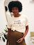 Organic Cotton* T-Shirt with Slogan, for Maternity cappuccino+ecru+khaki - vertbaudet enfant 