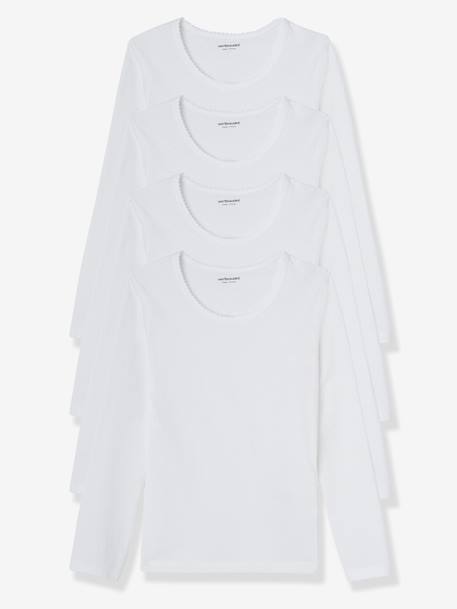 Lot de 4 T-shirts maillot de corps BASICS BLANC - vertbaudet enfant 