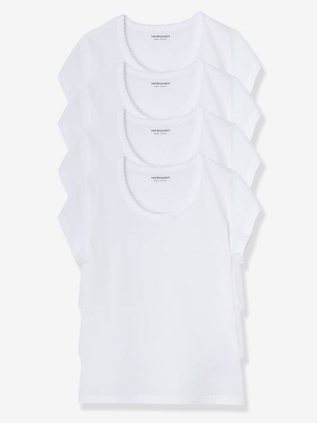 Pack of 4 Girls' T-Shirts White - vertbaudet enfant 