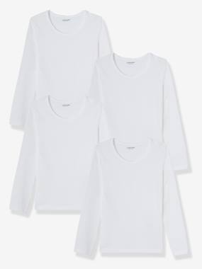 Fille-Lot de 4 T-shirts maillot de corps BASICS