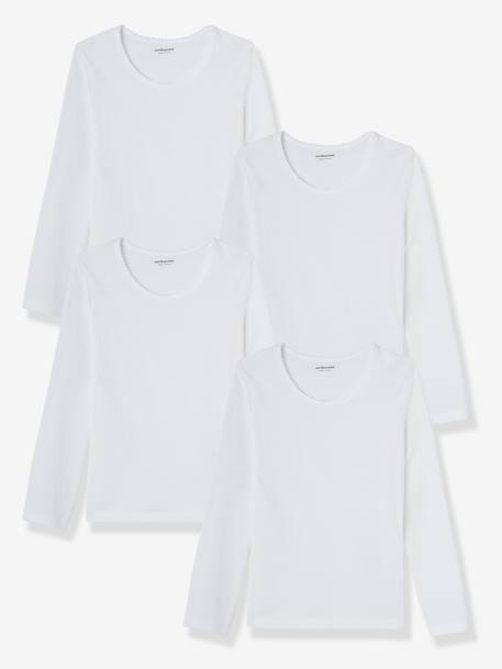 Lot de 4 T-shirts maillot de corps BASICS BLANC - vertbaudet enfant 