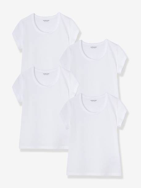 Lot 4 T-shirts maillot de corps BASICS BLANC - vertbaudet enfant 