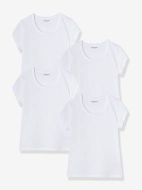 Fille-Sous-vêtement-T-shirt-Lot de 4 T-shirts fille BASICS