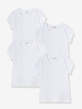 Fille-Sous-vêtement-T-shirt-Lot de 4 T-shirts fille BASICS