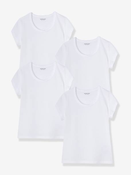 Pack of 4 Girls' T-Shirts White - vertbaudet enfant 