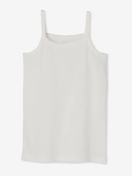 Pack of 4 Girls' Vest Tops White - vertbaudet enfant 