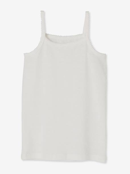 Pack of 4 Girls' Vest Tops White - vertbaudet enfant 