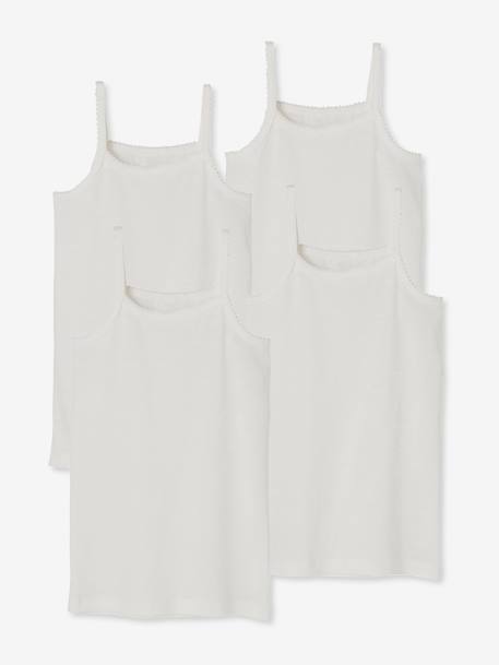 Lot 4 débardeurs maillot de corps BASICS BLANC - vertbaudet enfant 