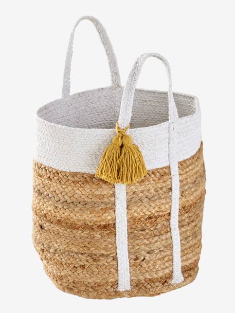 Wicket Basket with Lurex Thread, Marguerite White - vertbaudet enfant 