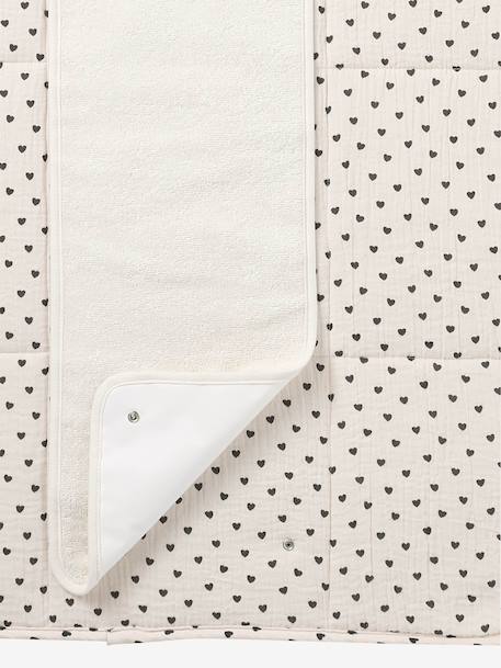 Tapis à langer de voyage beige+rose imprimé - vertbaudet enfant 