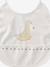 Plastic-coated round bib printed white+sage green - vertbaudet enfant 