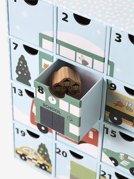 Calendrier de l'Avent avec jouets en bois FSC® bleu+bois+écru - vertbaudet enfant 