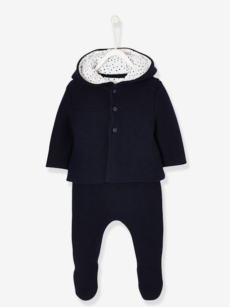 3-Piece Outfit Gift for Newborn Babies Dark Blue+Light Green - vertbaudet enfant 
