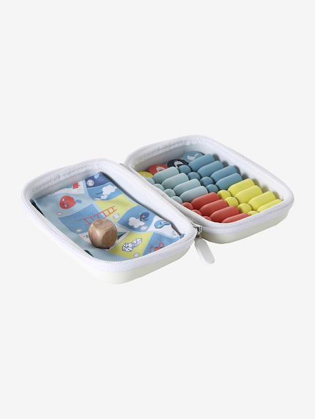 Wooden FSC® travel game of goose and ludo multicoloured - vertbaudet enfant 