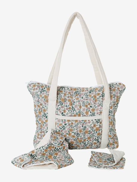 Doll Changing Bag in Cotton Gauze Multi+yellow - vertbaudet enfant 