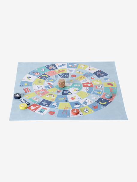 Wooden FSC® travel game of goose and ludo multicoloured - vertbaudet enfant 