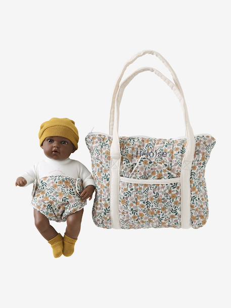 Doll Changing Bag in Cotton Gauze Multi+yellow - vertbaudet enfant 