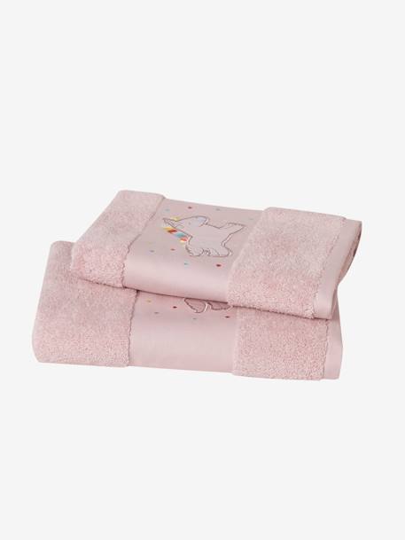 Serviette de bain Licorne ROSE CLAIR - vertbaudet enfant 