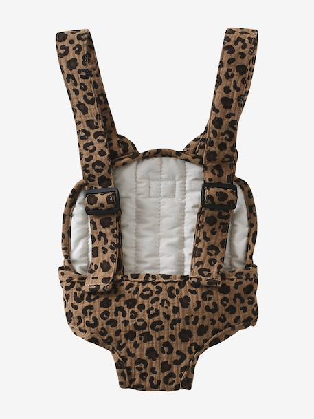 Baby carrier for baby doll in cotton gauze collab' VERTBAUDET x ENVIE DE FRAISE brown - vertbaudet enfant 