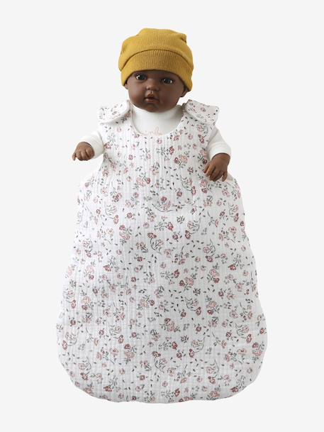 Baby Sleep Bag in Cotton Gauze, for Dolls Multi+rose+yellow - vertbaudet enfant 
