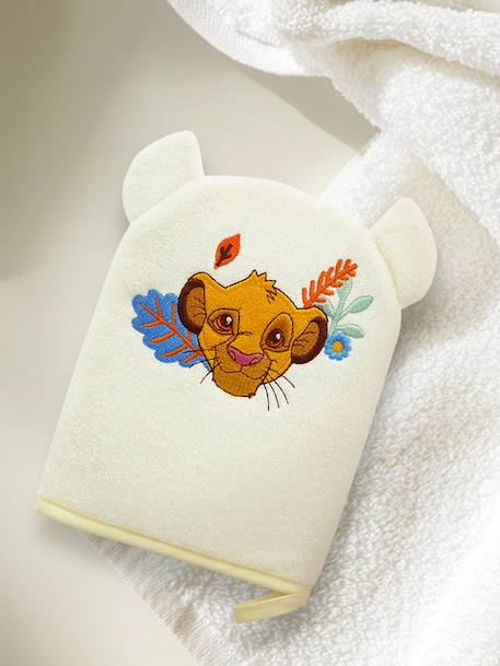 Wash Mitt with Fun Simba Head Embroidery by Disney® pastel yellow - vertbaudet enfant 
