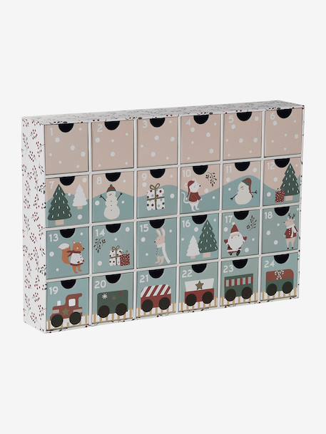 Calendrier de l'Avent avec jouets en bois FSC® bleu+bois+écru+rouge+vert - vertbaudet enfant 
