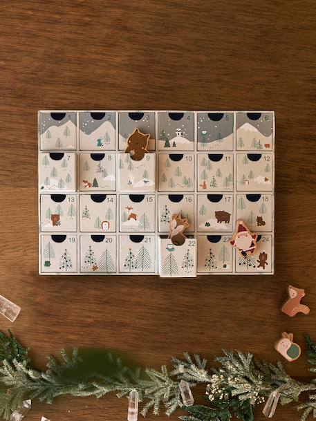 Calendrier de l'Avent avec jouets en bois FSC® bleu+écru+vert - vertbaudet enfant 