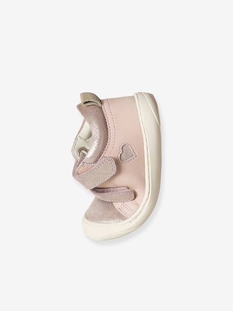 Soft Leather Ankle Boots for Babies, Designed for First Steps bronze+dusky pink+gold+mauve+printed beige+printed blue+printed green+printed pink+rose+rosy+set pink+turquoise - vertbaudet enfant 