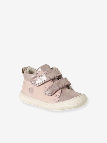 Chaussures premiers pas bébé scratch beige imprimé+bleu imprimé+bois de rose+bronze+lot rose+mauve+or+rose+rose imprimé+rose poudré+turquoise+vert imprimé - vertbaudet enfant 