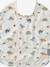 Plastic-coated round bib printed white+sage green - vertbaudet enfant 