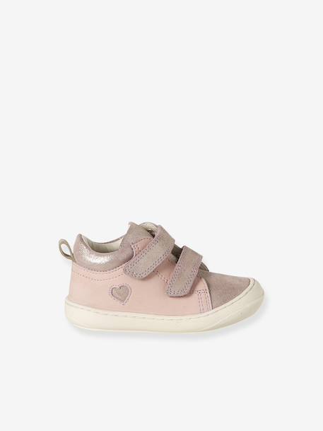 Chaussures premiers pas bébé velcro beige imprimé+bleu imprimé+bois de rose+bronze+lot rose+mauve+or+rose+rose imprimé+rose poudré+turquoise+vert imprimé - vertbaudet enfant 