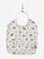Plastic-coated round bib printed white+sage green - vertbaudet enfant 