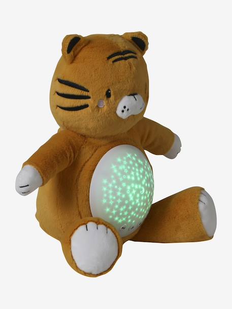 Veilleuse Peluche projecteur d'étoiles bleu jean+dinosaure+gris+jaune d'or+orange - vertbaudet enfant 
