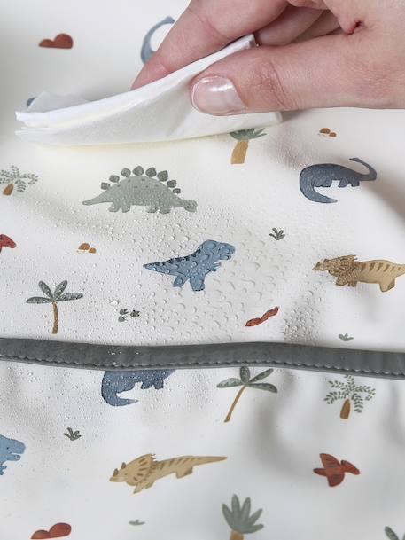 Bavoir tablier manches longues blanc imprimé+écru+imprimé végétal+multicolore+renard+rose poudré - vertbaudet enfant 
