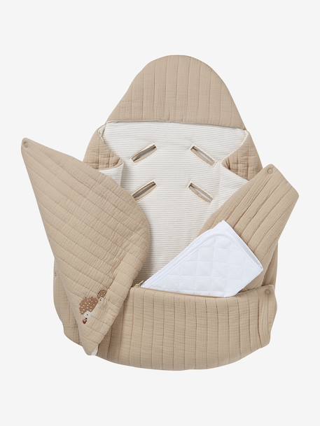 Transformable Baby Nest in Cotton Gauze cappuccino+ecru+printed beige+Sage+terracotta - vertbaudet enfant 