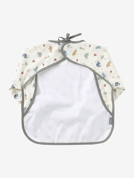 Bavoir tablier manches longues blanc imprimé+écru+imprimé végétal+multicolore+renard+rose poudré - vertbaudet enfant 