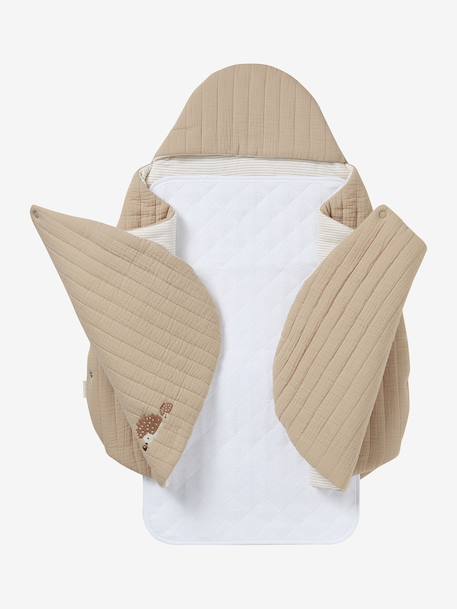 Transformable Baby Nest in Cotton Gauze cappuccino+ecru+printed beige+Sage+terracotta - vertbaudet enfant 